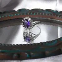 انگشتر نقره زنانه مدل آمیتیست|جواهرات|آبادان, |دیوار