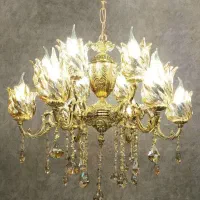 لوستر برنجی برنز پنچ شاخه ده شعله