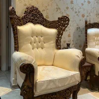 مبل استیل با چوب گردو
