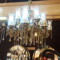 لوستر برنز 15 شاخه به همراه 4 عدد دیوارکوب|لوستر و چراغ آویز|اصفهان, خانه اصفهان|دیوار