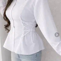 شومیز بندی کمر کرستی سورمه ای نو وکت شیک