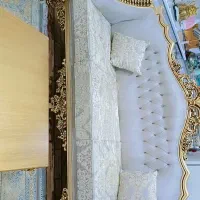 مبلمان کلاسیک ۹ نفره نونو چوب سوپر راش و پارچه ترک|مبلمان خانگی و میز عسلی|ایذه, |دیوار