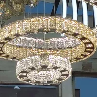 پخش لوستر کریستالی مربع و حلقه ای30%درصد زیر قیمت|لوستر و چراغ آویز|اردبیل, |دیوار