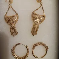 دو جفت گوشواره استیل طرح طلا