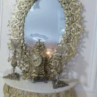 آینه و شمعدونی طرح برنجی