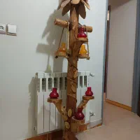 درختچه تزئینی ،گلدان شیشه‌ای،کوزه ای،میز تلفن چوبی