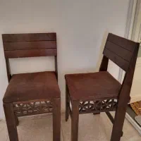 دو عدد صندلی چوبی گره چینی ناهار خوری|میز و صندلی غذاخوری|شیراز, آزادگان|دیوار