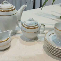 سرویس چایخوری 17پارچه چینی مقصود مدل پرسلین
