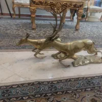 مجسمه دوغزال تمام برنجی عتیقه قدمت دار