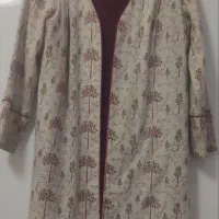 فروش مانتو لنین درختی جلو باز