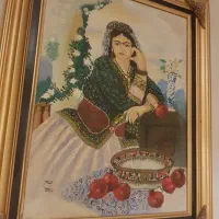 تابلو نقاشی با قاب طلایی وکار نوروز خانی