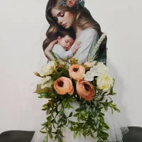 گل روز مادر دسته گل عروس|گل مصنوعی|میاندوآب, |دیوار