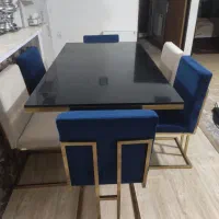 میزناهار خوری شش نفره همراه باروکشهای صندلی|میز و صندلی غذاخوری|حسن آباد, |دیوار