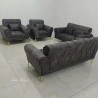 مبل راحتی قایقی   رنگ دودی ۷نفره  پارچه نانو