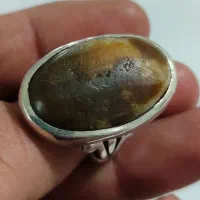 انگشتر نقره دستساز طهران غزل سنگ باباقوری لامه