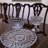 سه عدد ظرف پذیرایی، بلور اصفهان