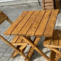 میز چوبی تاشو  سه عدد باهم قیمت ۱۵