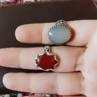 فروش ۲ انگشتر عقیق با پایه نقره|جواهرات|بندر گناوه, |دیوار
