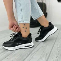 کتونی فشیون مشکی سفید زنانه اسپرت لژدار fashion|کیف، کفش، کمربند|تهران, تاکسیرانی|دیوار