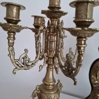 ساعت شمعدون برنزی آلمان|کلکسیون اشیاء عتیقه|شریف‌آباد, |دیوار