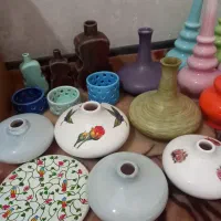 کارهای سرامیک. جا شمع، گلدون در سایز مختلف و دکوری