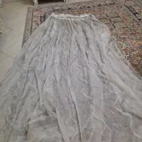 پرده حریر گل برجسته