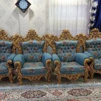 فروش مبل سلطنتی 9نفر و پرده سلطنتی|مبلمان خانگی و میز عسلی|سنندج, |دیوار