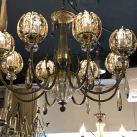 لوستر پذیرایی ۸ شعله تماما برنج