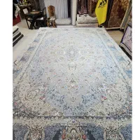 فرش ماشینی 1.5متری 1200شانه بزرگمهر،12801 نقره ای|فرش|بابلسر, |دیوار
