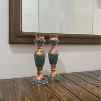 شمعدان مسی فیروزه کوب (کاملا نو ) یک جفت