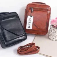 کیف چرم قهوه ای ومشکی