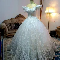 لباس عروس ترک دانتل مثل نو سایز ۳۶ - ۳۸ زیر قیمت