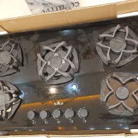 اجاق گاز پنج شعله شیشه ای درحدنوکاملاسالم