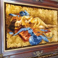 تابلو فرش دستباف تبریز دختر جواهر فروش ۸۵×۱۱۵|تابلو فرش|تهران, دردشت|دیوار