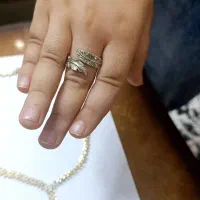 گردن بند نقره آب طلا و انگشتر|جواهرات|قم, گلزار|دیوار