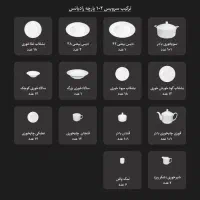چینی ۱۰۲ پارچه زرین|ظروف سرو و پذیرایی|بندر ماهشهر, |دیوار