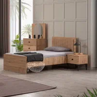 تخت / سرویس خواب نوجوان حصیر بامبو مدل RUSTIC