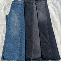 شلوار جین لی زنانه شافل بگ واید فول بگ نیم بگ