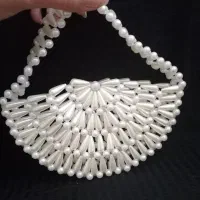 ست کیف و گیفت عروس مرواریدی طرح نیم دایره