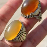 انگشتر نقره عقیق عسلی|جواهرات|بندرعباس, |دیوار