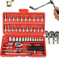 جعبه ابزار/ ۴۶ پارچه/ آچار/ سری بکس/ پیچ گوشتی