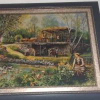 تابلو دست بافت کرک و ابریشم|تابلو فرش|ملایر, |دیوار