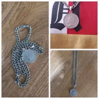 فروش گردنبند نقره سکه با طرح محمد رضا شاه