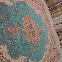 فرش فیروزه ای ۷۰۰شونه تمام نخ|فرش|زابل, |دیوار