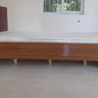 تخت خواب یک نفره ام دی اف با تشک کارکرد در حد نو|تخت و سرویس خواب|کلاچای, |دیوار
