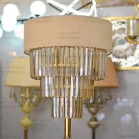 آباژور کنارسالنی ایستاده مدل لوستر کریستالی دو رنگ