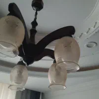 دوتا لوستر چوبی بسیار شیک ۵ شاخه|لوستر و چراغ آویز|اراک, |دیوار