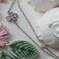 دستبند نقره خارجی دولاین با آبکاری رادیوم