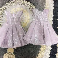 دو عدد لباس هم سایز رنگ یاسی و با کمر بند کاملن نو