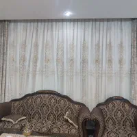 پرده گل برجسته با والان